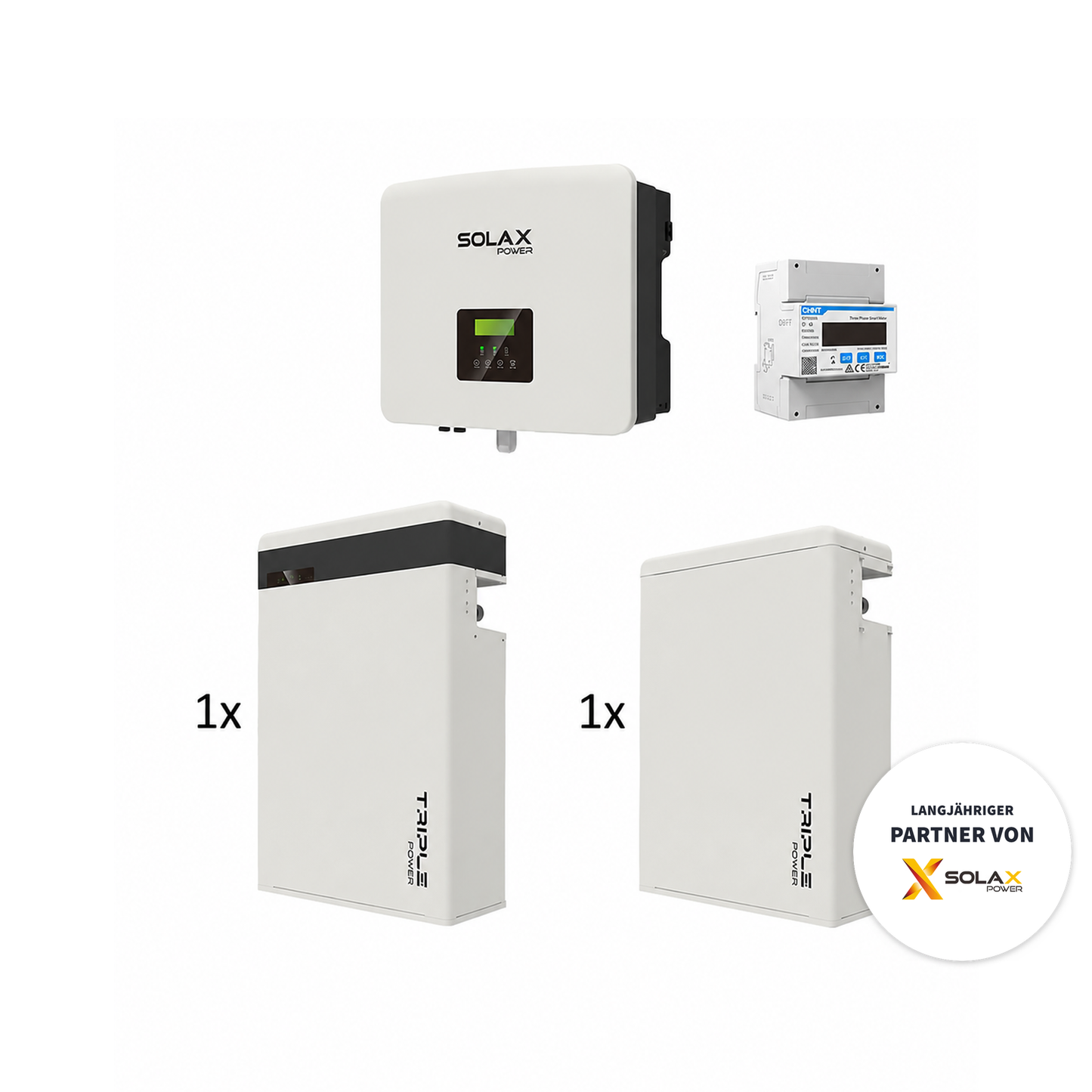 Solax PV-system som kan användas fristående: X3-HYBRID-12.0-D G4.2 12 kW I T-Bat 11,5 kWh I Tillbehör