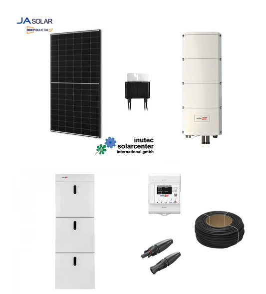 System fotowoltaiczny Premium „w pełni zoptymalizowany” | Moduły słoneczne JA o mocy 10,92 kWp | SolarEdge Home Hub-WR | Akumulator domowy SE 48 V (100% użyteczny, podgrzewany) | w tym optymalizator i akcesoria