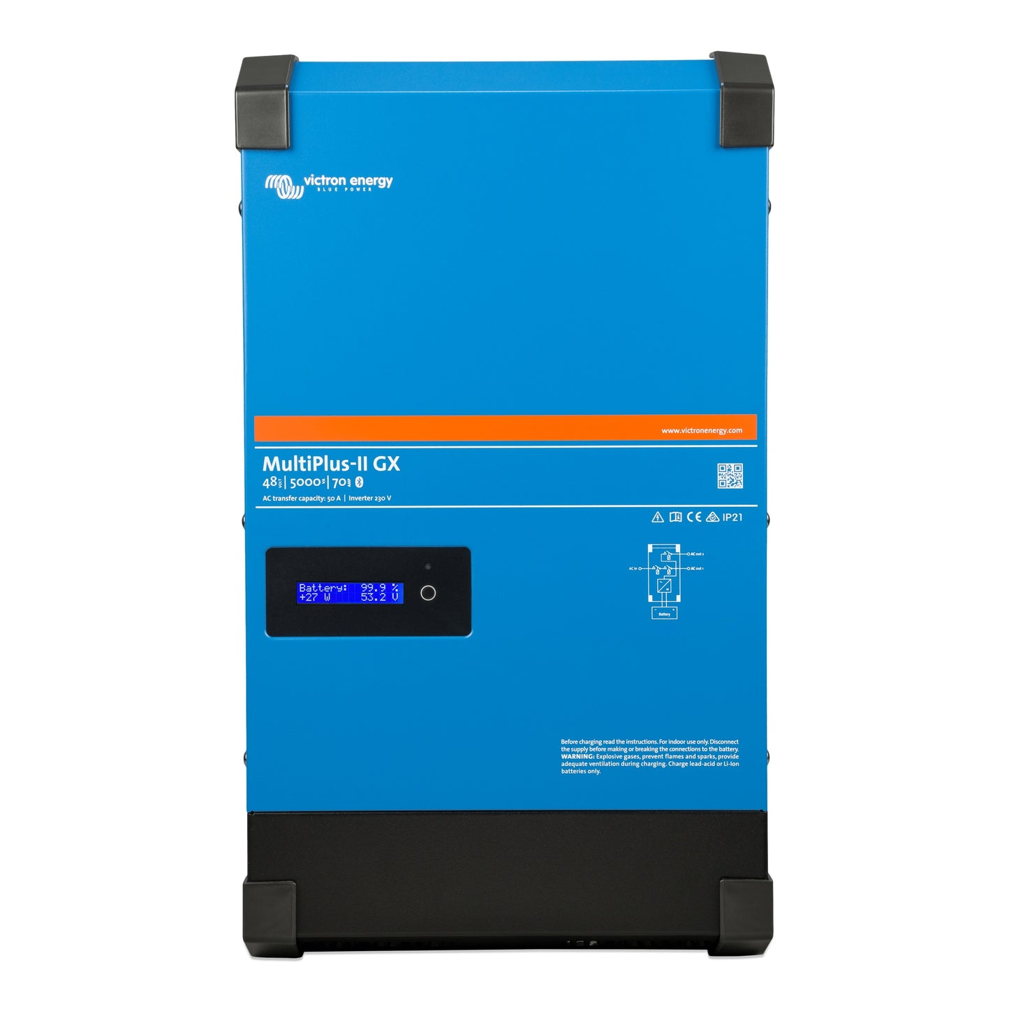 Premium PV-Anlage “Flex-Alleskönner XL” | 21,6 kWp Q-Cells Module | 100 % On- & Off-Grid | flexibel & robust | 28,8 kWh Pylontech Speicher | 3 x Victron MP-II 5000 u.v.m.