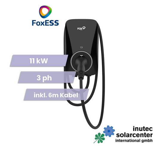 Fox ESS Wallbox A011KP1-E-2 | 11 kW | 3 ph | mit 6 m Kabel, inutec solarcenter, Uncategorized