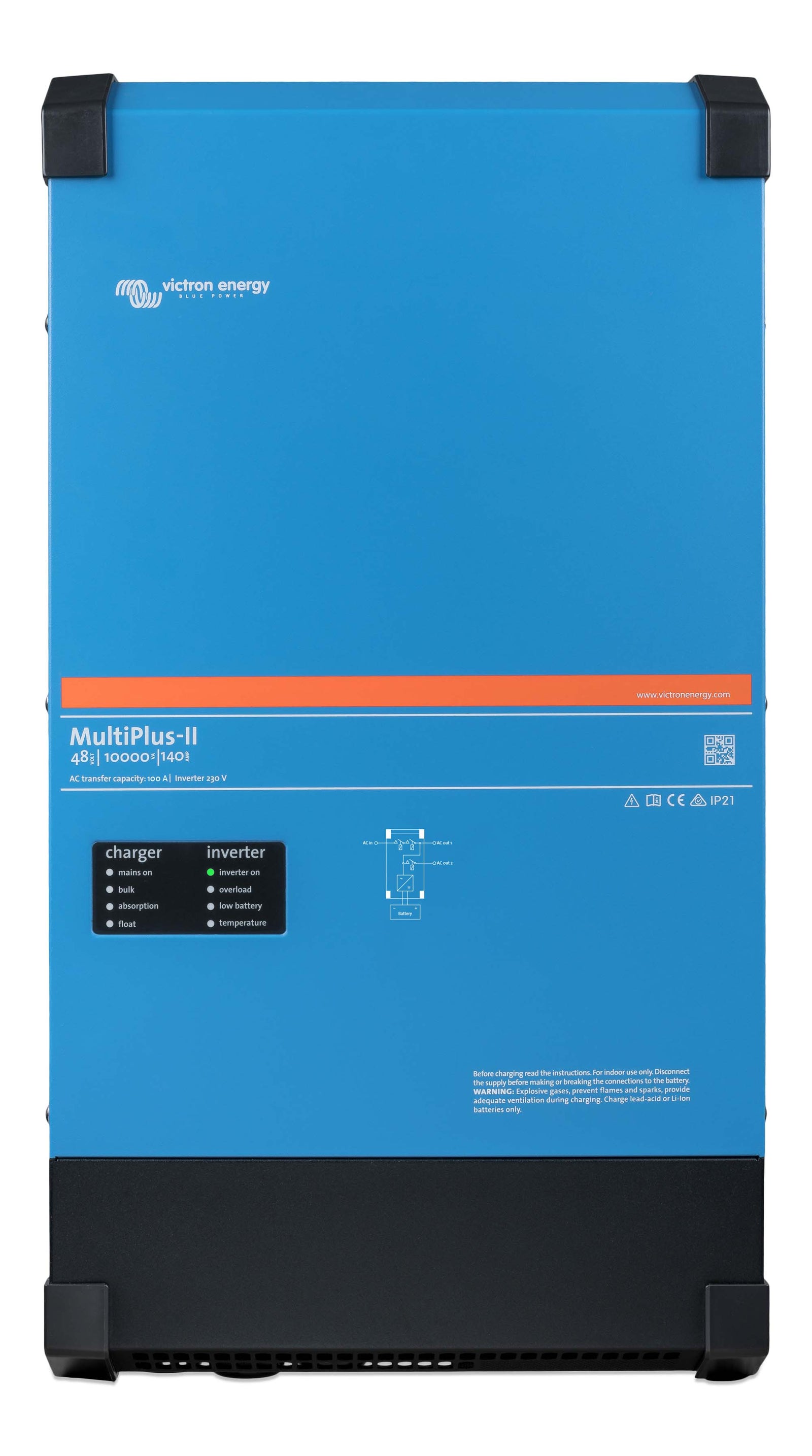 Victron Energy MultiPlus-II 12V/24V/48V 3000 VA bis 15000 VA I 230 V I Batteriewechselrichter, inutec solarcenter