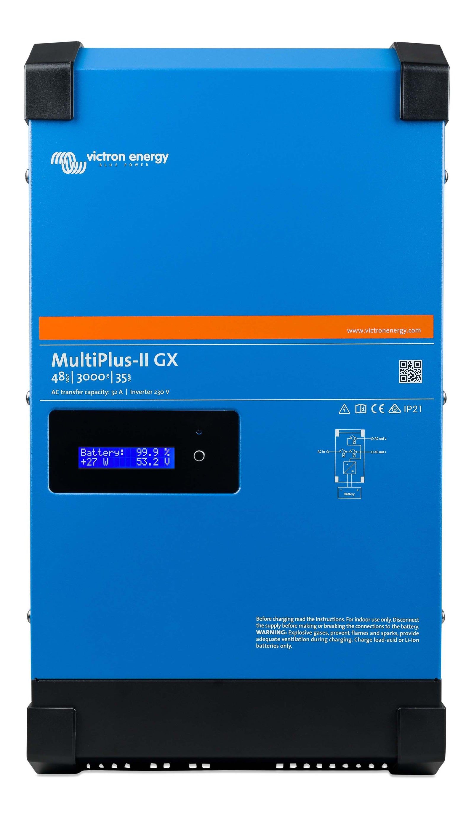 Victron Energy MultiPlus-II GX 24V/48V 3000 VA bis 5000 VA I 230 V I Batteriewechselrichter I inkl. GX-Steuergerät, inutec solarcenter