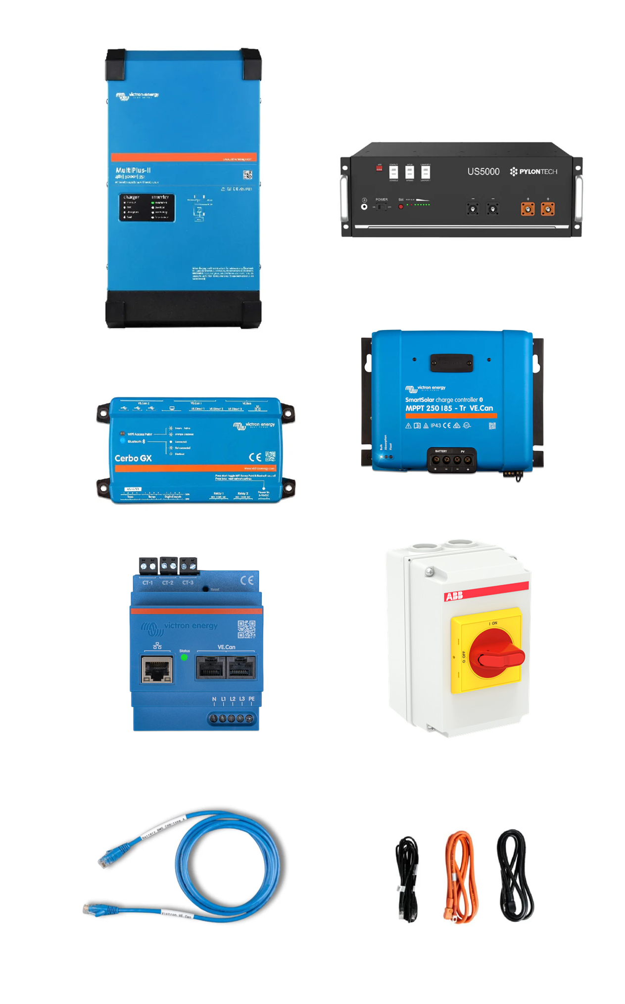 Kompletny, wszechstronny system fotowoltaiczny | Regulator ładowania DC 5,8 kW | Falownik akumulatorowy 3 kW | 4,8 kWh US5000 | W sieci i poza nią i więcej