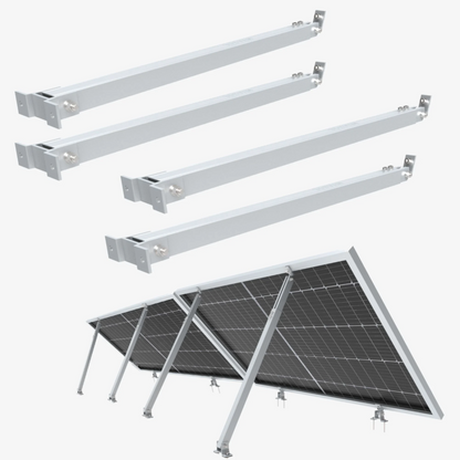 NuaSol Aufständerung für 2 Module | Neigung 30°–60° | Aluminium AL6005-T5 | für Flachdach, Garten & Balkon