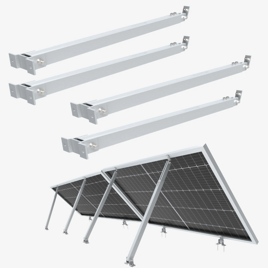 NuaSol Aufständerung für 2 Module | Neigung 30°–60° | Aluminium AL6005-T5 | für Flachdach, Garten & Balkon