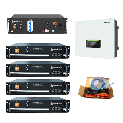 Inselfähige SofarSolar PV Anlagen I HYD KTL 6 bis 10 kW I Pylontech Batterien 9,6 bis 12 kWh, inutec solarcenter