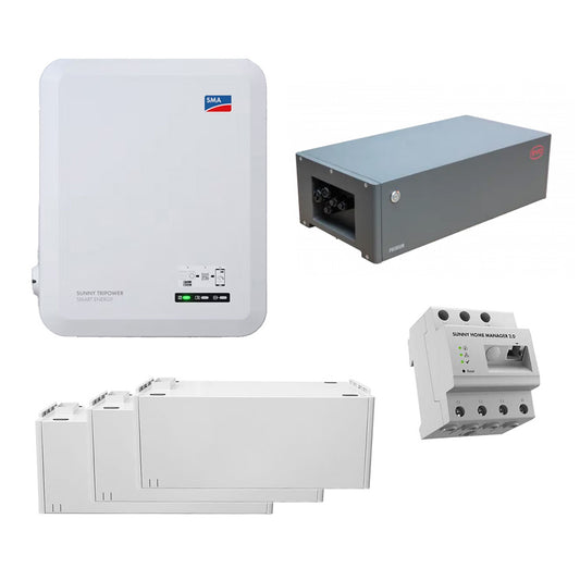 Ersatzstromfähige PV Anlage Sunny Tripower SE von 5 kW bis 6 kW + BYD B-Box HVS 7,68 kWh und 10,24 kWh, inutec solarcenter, Uncategorized