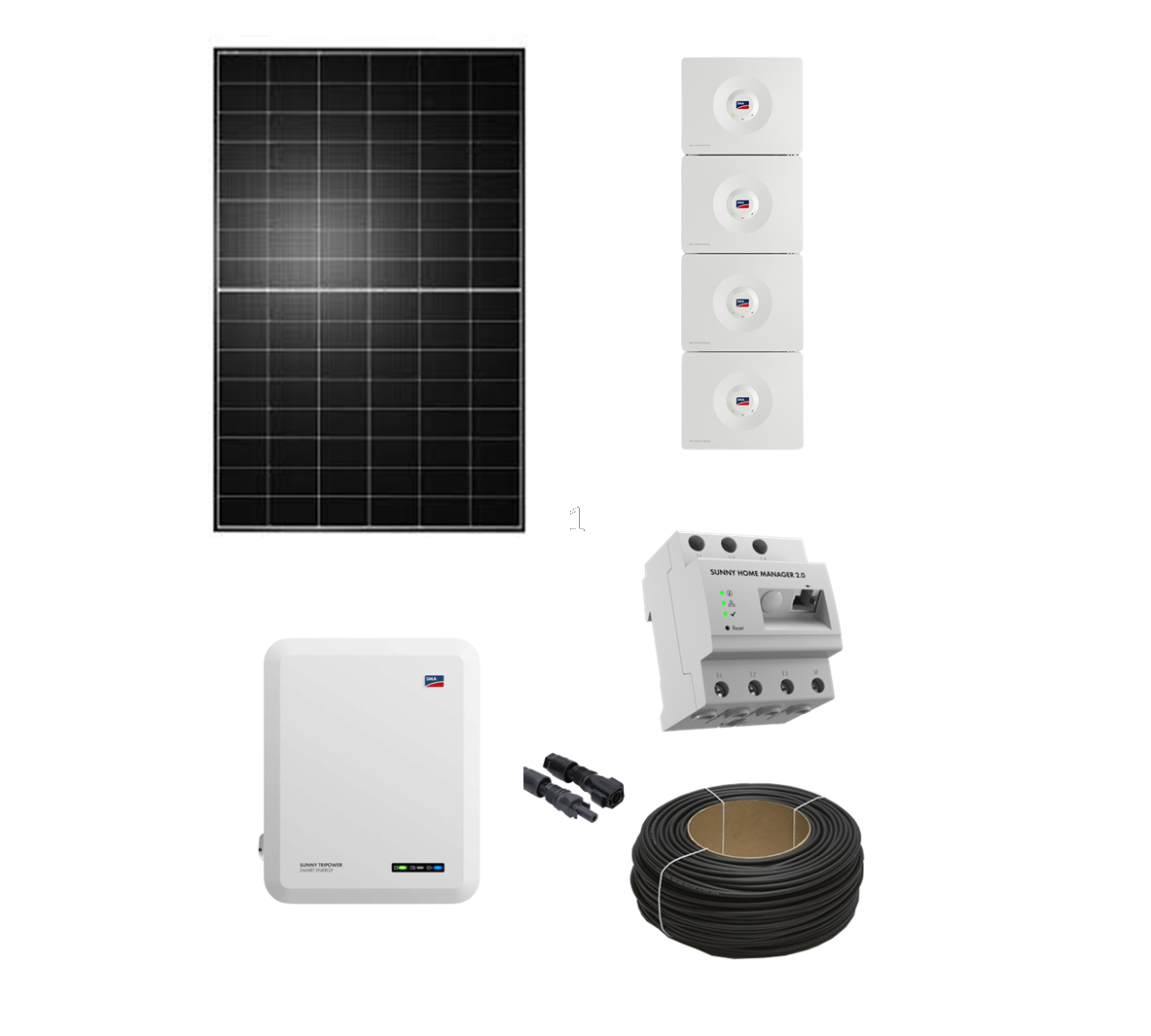 Premium PV-Anlage 'Deutsche Meisterklasse L' | 10,8 kWp z.B. Heckert PV-Module (anpassbar) | 10 kW SMA STP Hybrid + SMA Home Speicher/ BYD | inkl. Energiemanagement & Zubehör