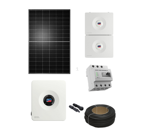 Premium PV-Anlage 'Deutsche Meisterklasse S' | 5,4 kWp Heckert PV-Module | 5 kW SMA SB SE + 6,5 kWh SMA Home Speicher | inkl. Energiemanagement & Zubehör