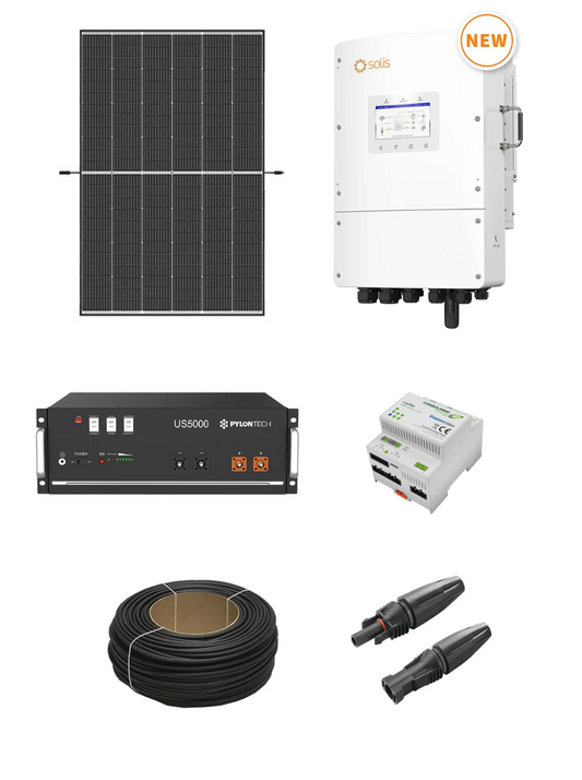 Premium PV-Anlage „TriPower LowVolt“ | 10,92 kWp Trina Solarmodule bifazial | Solis LV Hybrid | preiswerte, bewährte & sichere Pylontech LV Speichertechnik & mehr