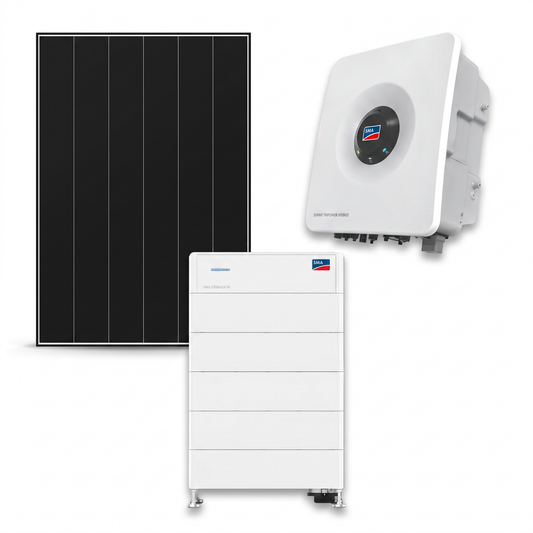 Premium PV-Anlage Deutsche Meisterklasse XL – Heckert Solarmodul, SMA Sunny Tripower Hybrid X Wechselrichter und SMA Storage M 20,5 kWh Speicher | inutec solarcenter