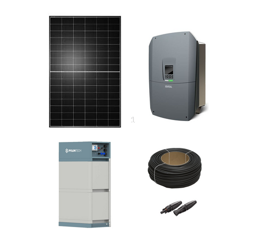Premium DE PV-Anlage „FlexPower S“ 4,5 kWp Solarmodule Heckert (erweiterbar) | Kostal Plenticore L Hybrid G3 4-7 kW | Pylontech oder BYD Speicher | Zubehör & mehr