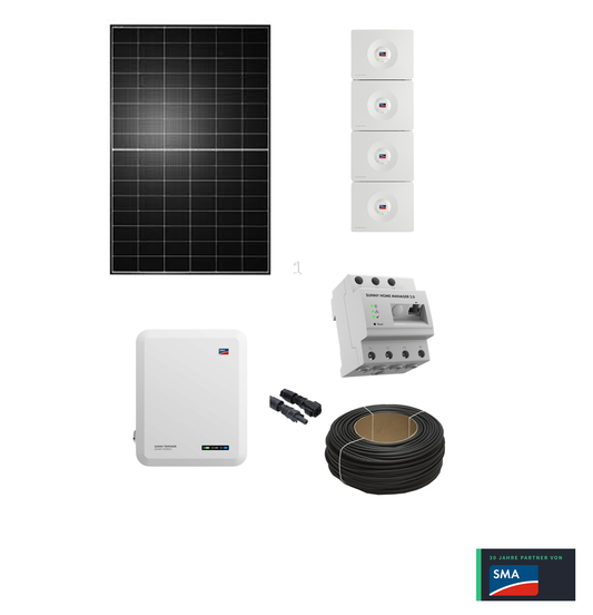 Premium PV-Anlage „Deutsche Meisterklasse L" | 10,78 kWp Heckert Solarmodule | 10 kW SMA Tripower Hybrid X | 16,4 kWh SMA Storage M & Zubehör