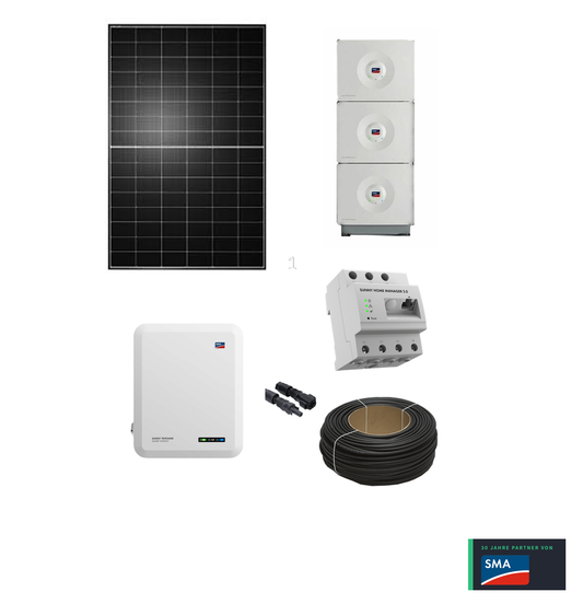 Premium PV-Anlage „Deutsche Meisterklasse M" | 8,82 kWp Heckert Solarmodule | 8 kW SMA Tripower Hybrid X | 12,3 kWh SMA Storage M & Zubehör
