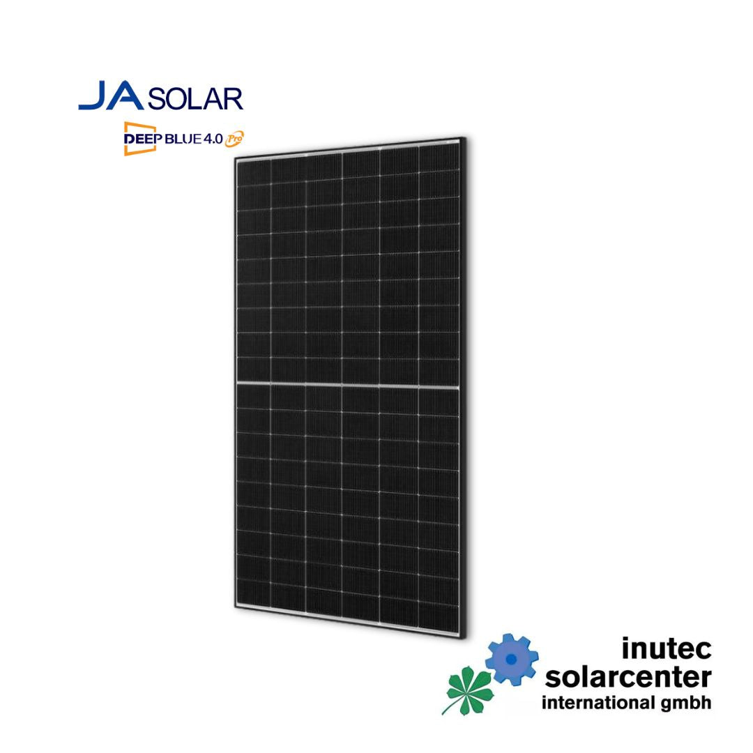JA Solar 455 Wp I N-Typ I bifaziales Doppelglas Solarmodul LB MC4 | schwarzer Rahmen, inutec solarcenter