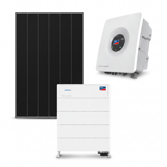 Premium PV-Anlage Deutsche Meisterklasse L – Heckert Solarmodul, SMA Sunny Tripower Hybrid X Wechselrichter und SMA Storage M 16,4 kWh Speicher | inutec solarcenter