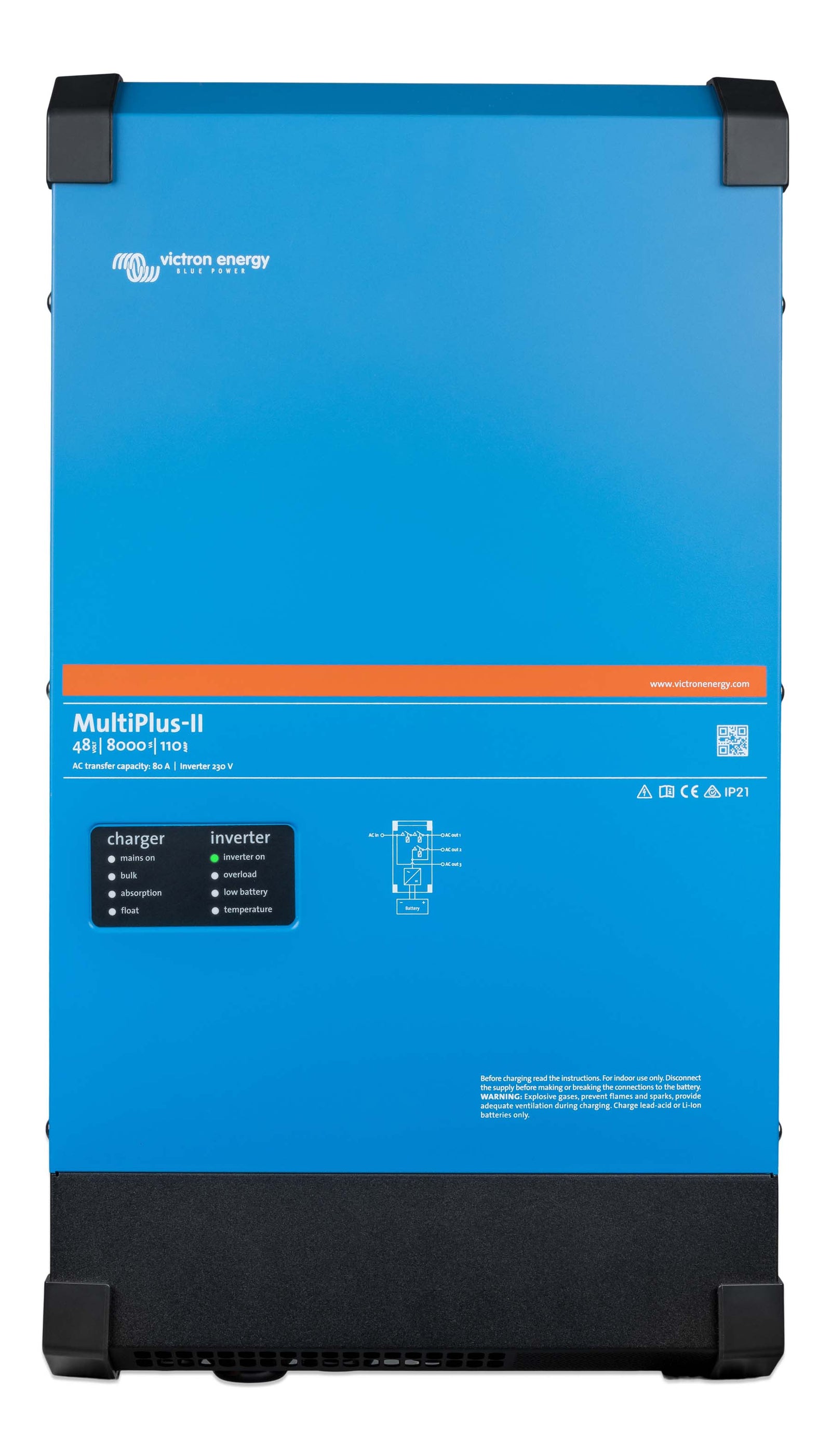 Victron Energy MultiPlus-II 12V/24V/48V 3000 VA bis 15000 VA I 230 V I Batteriewechselrichter, inutec solarcenter