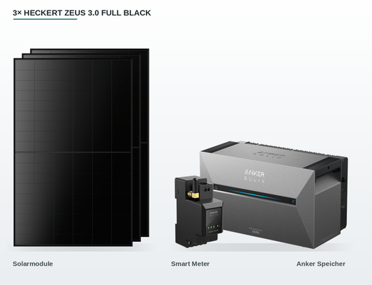 Balkonkraftwerk 1.455 Wp Full Black mit Anker SOLIX Solarbank 3 Pro | anmeldefrei | mit Notstrom | erweiterbar