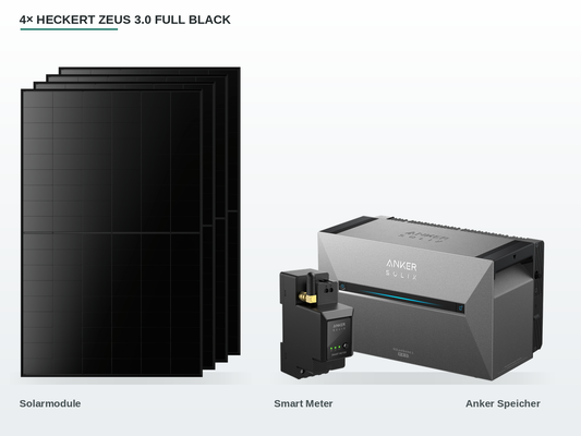 Balkonkraftwerk 1.940 Wp Full Black mit Anker SOLIX Solarbank 3 Pro | anmeldefrei | mit Notstrom | erweiterbar