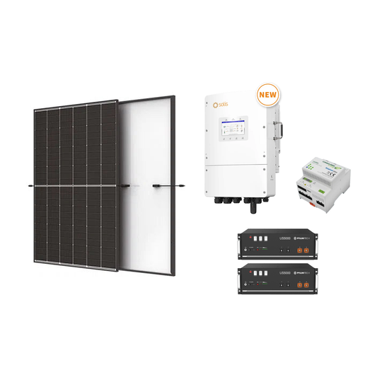Premium PV-Anlage TriPower LowVolt 8,46 kWp – Trina Vertex S+ Solarmodul, Solis 8 kW Low-Volt Hybridwechselrichter, Consolinno HEMS und 2 × Pylontech US5000 Speicher