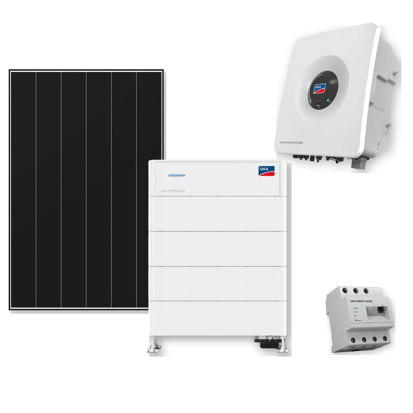 Premium PV-Anlage „Deutsche Meisterklasse L" | 10,78 kWp Heckert Solarmodule | 10 kW SMA Tripower Hybrid X | 16,4 kWh SMA Storage M & Zubehör
