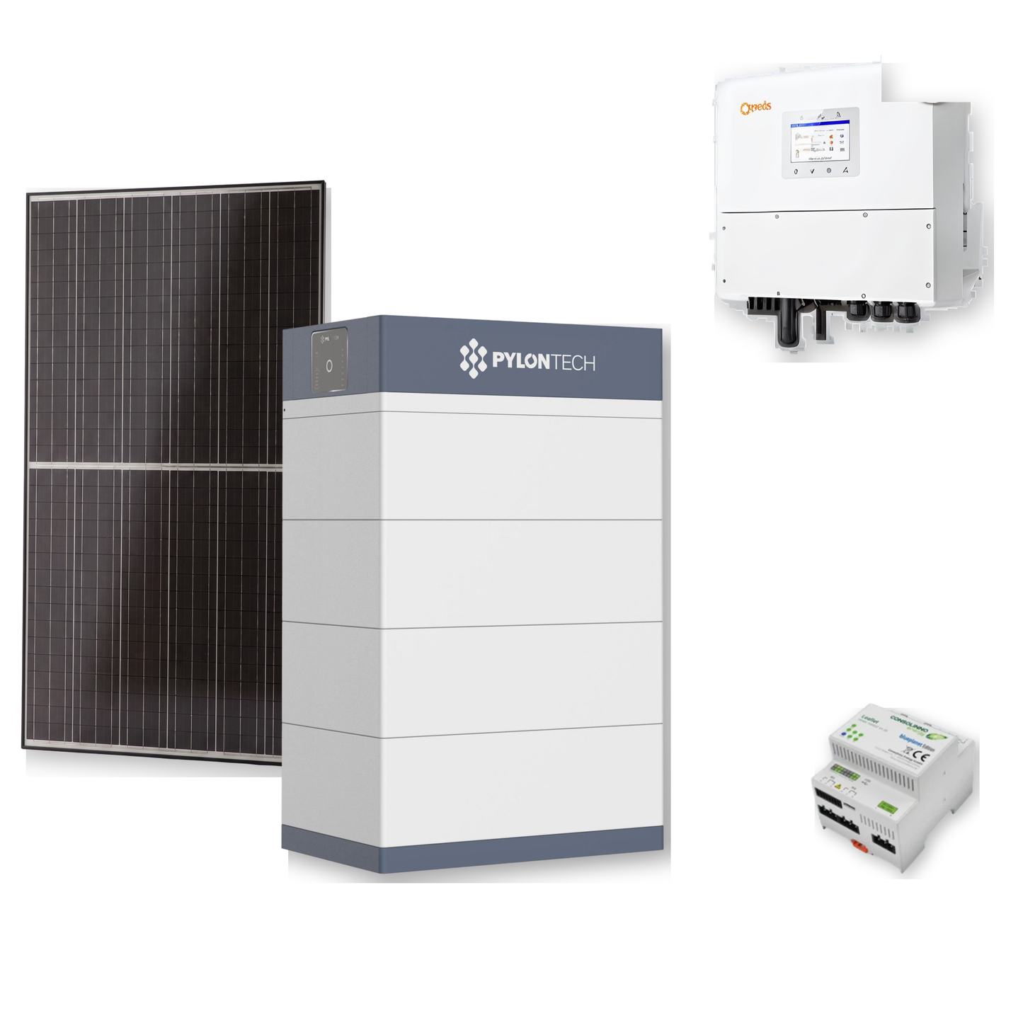 Premium PV-Anlage „4-fach Tracker“ | 21,85 kWp bifazial Jinko Solarmodule | 20 kW Solis Hybrid Wechselrichter | 20,48 kWh Pylontech FORCE-H3 Speicher & Zubehör