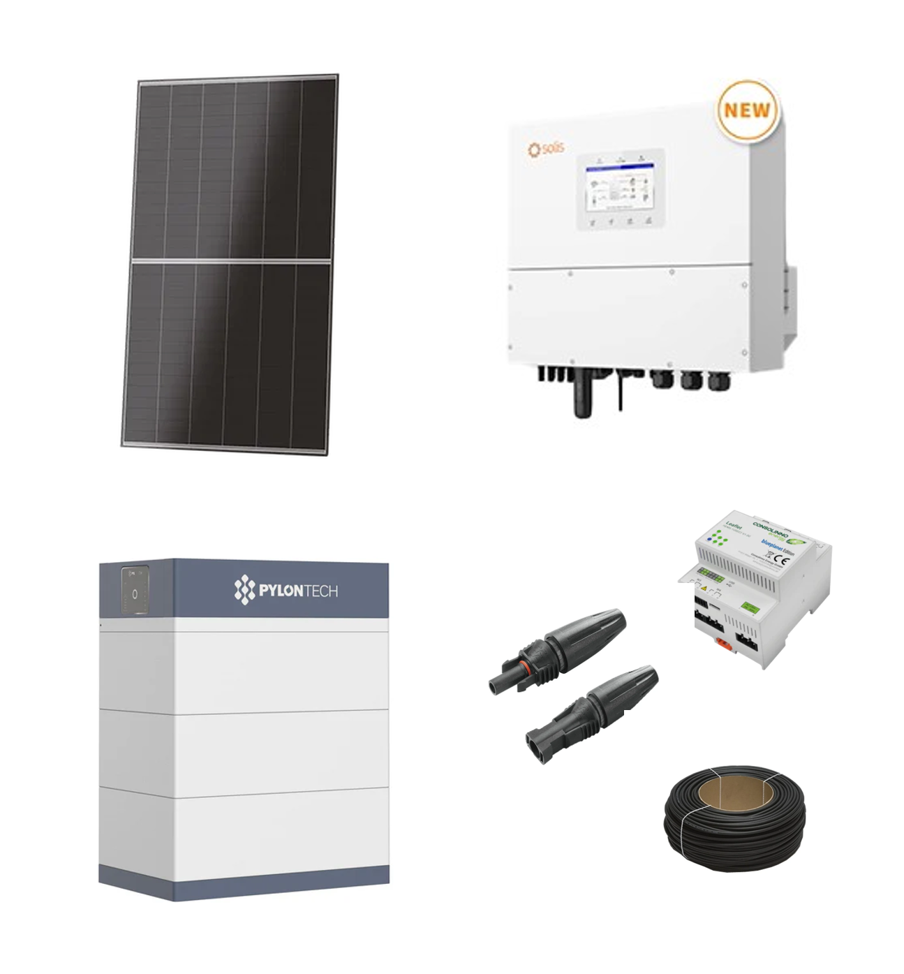 Premium PV-Anlage 4-fach Tracker – Jinko Solarmodul, Solis Hybrid Wechselrichter, Pylontech FORCE-H3 Speicher und Zubehör