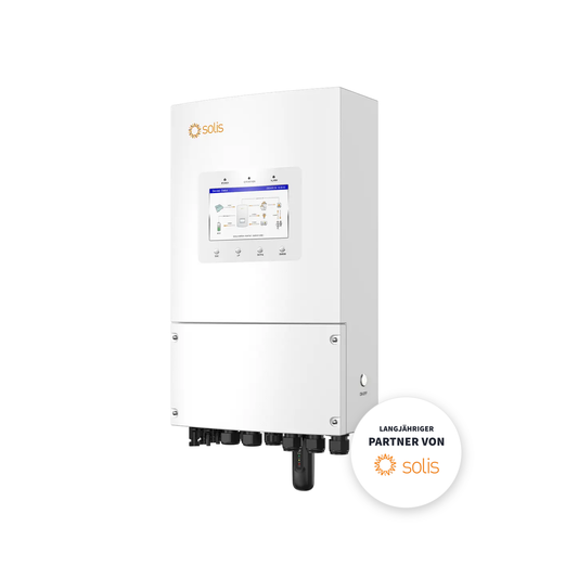 Solis S6-EH1P-L-PLUS 1-phasiger Niedervolt-Hybridwechselrichter – Frontansicht, inutec solarcenter langjähriger Solis-Partner