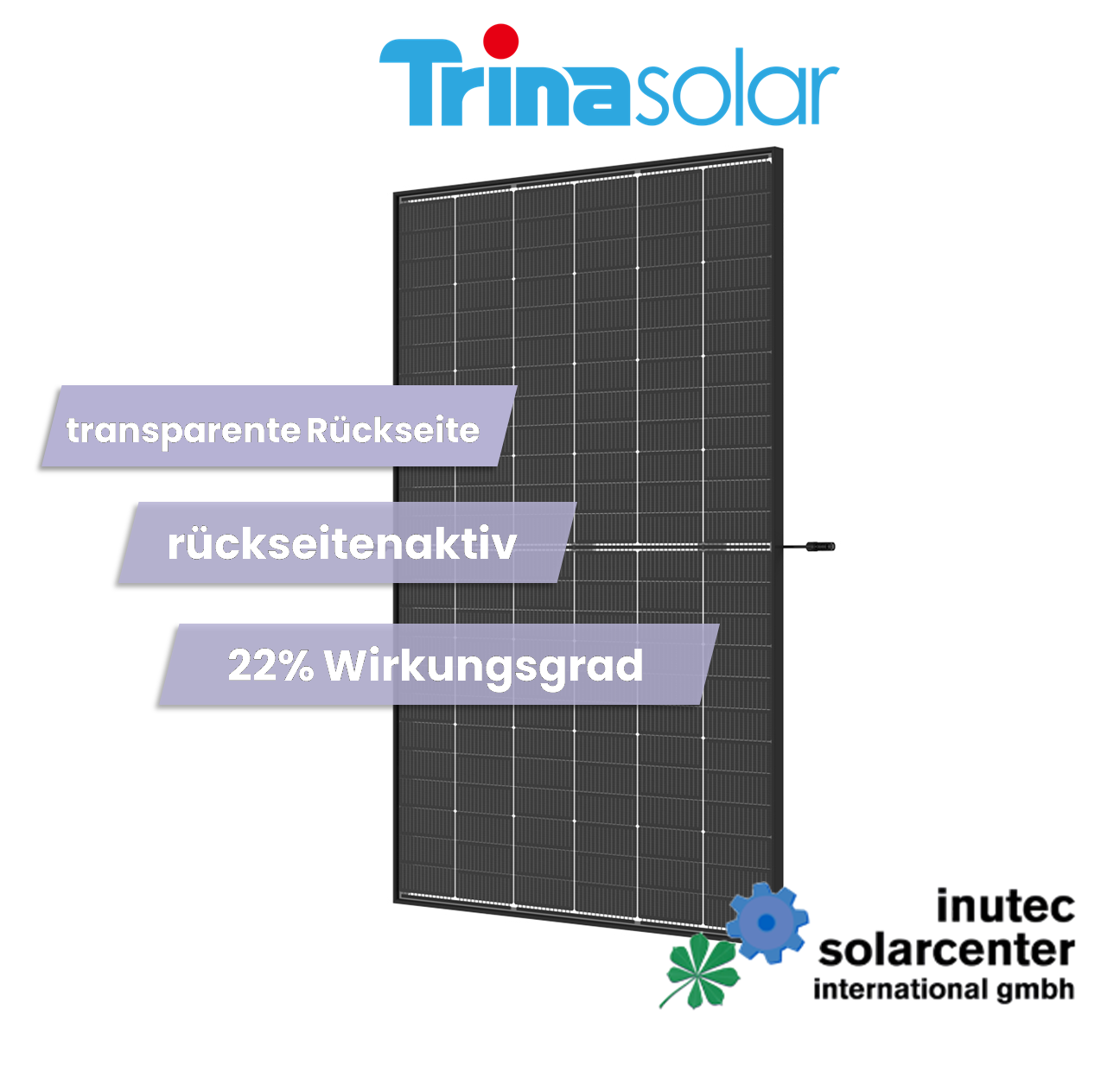 Trina Solar Vertex+ 440 Wp I bifaziales Doppelglas Solarmodul I schwarzer Rahmen, inutec solarcenter