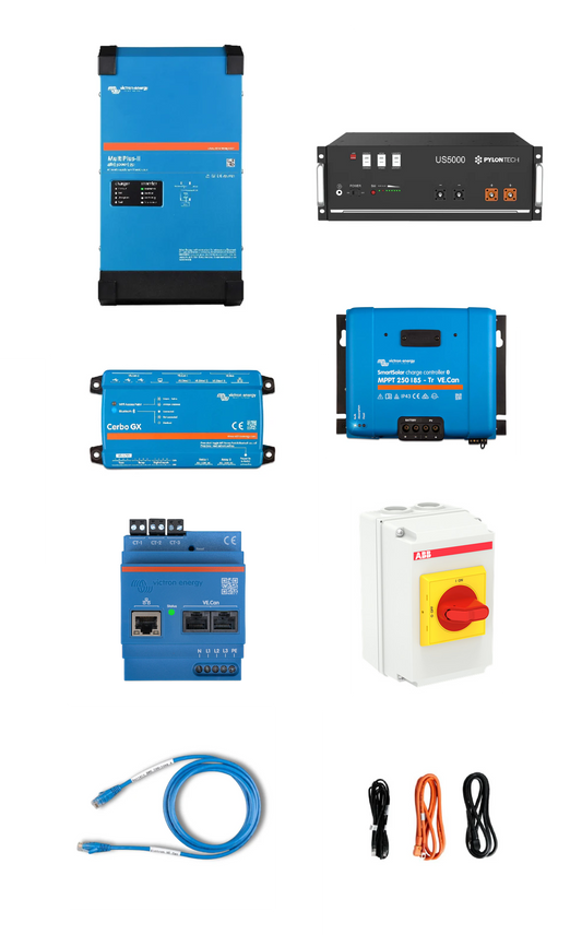 PV-Alleskönner komplett | 5,8 kW DC-Laderegler | 3 kW Batterie-WR | 4,8 kWh US5000 I On- & Off-Grid & mehr