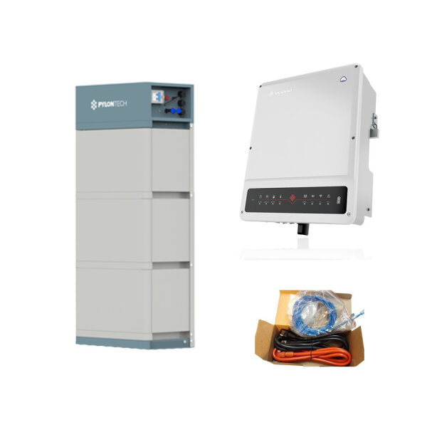 Backup power capable complete system GoodWe GW8K-ET-Plus 8 kW incl. WIFI/3P-Meter+ Pylontech 96V FORCE-H2 10,5 kWh