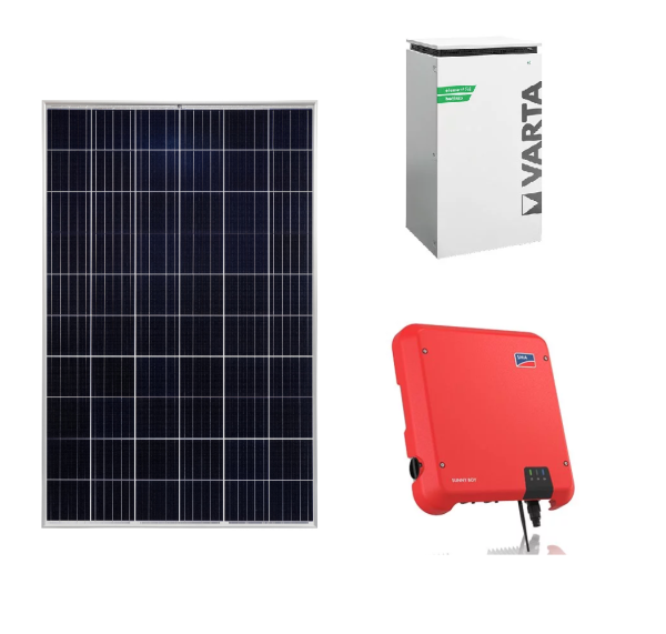 PV Anlage 4,62 kWp mit Heckert Solarmodule I SMA Sunny Boy 4  kW WR I Varta 6,5kWh Speicher